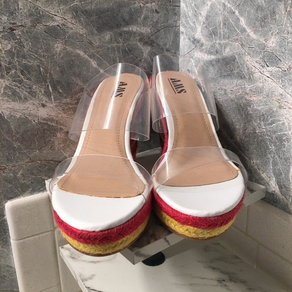 ams espadrille wedge sandal size 10 - Picture 2 of 8